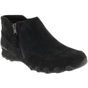 Skechers Zippiest biker ankle boots black suede double zipper closure women’s 11